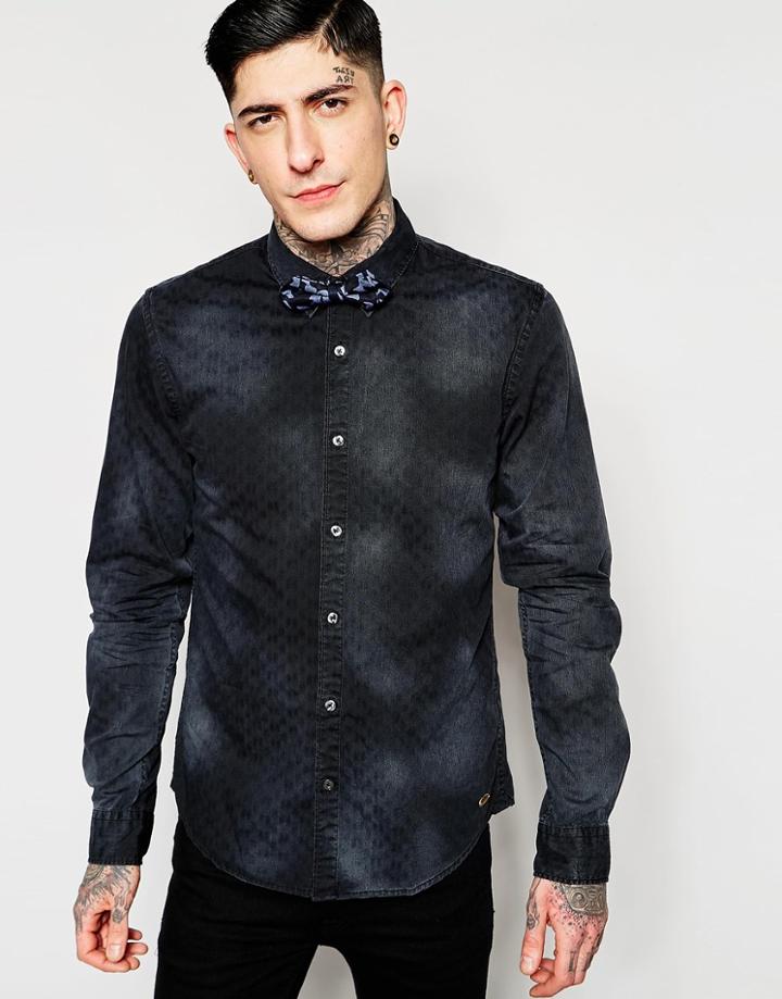 Scotch & Soda Denim Dress Shirt. - Navy