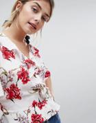 Miss Selfridge Floral Print Angel Sleeve Blouse - Multi