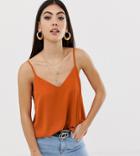 Asos Design Petite Eco Swing Cami With Double Layer - Orange