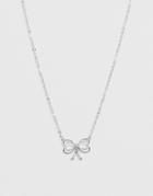 Ted Baker Heart Bow Pendant Necklace - Silver