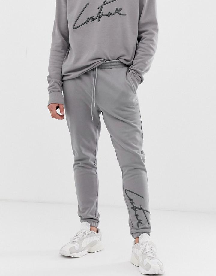 The Couture Club Essential Sweatpants In Gray - Gray