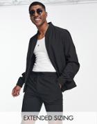 Asos Design Smart Bomber Jacket In Black - Part Of A Set
