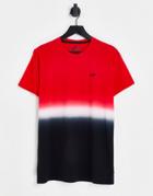 Hollister Icon Logo Ombre Stripe T-shirt In Red/white/black