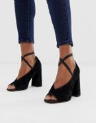 Asos Design Peyton Premium Leather High Heels - Black