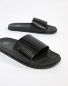 Kg By Kurt Geiger Slider Flip Flops In Snake - Black