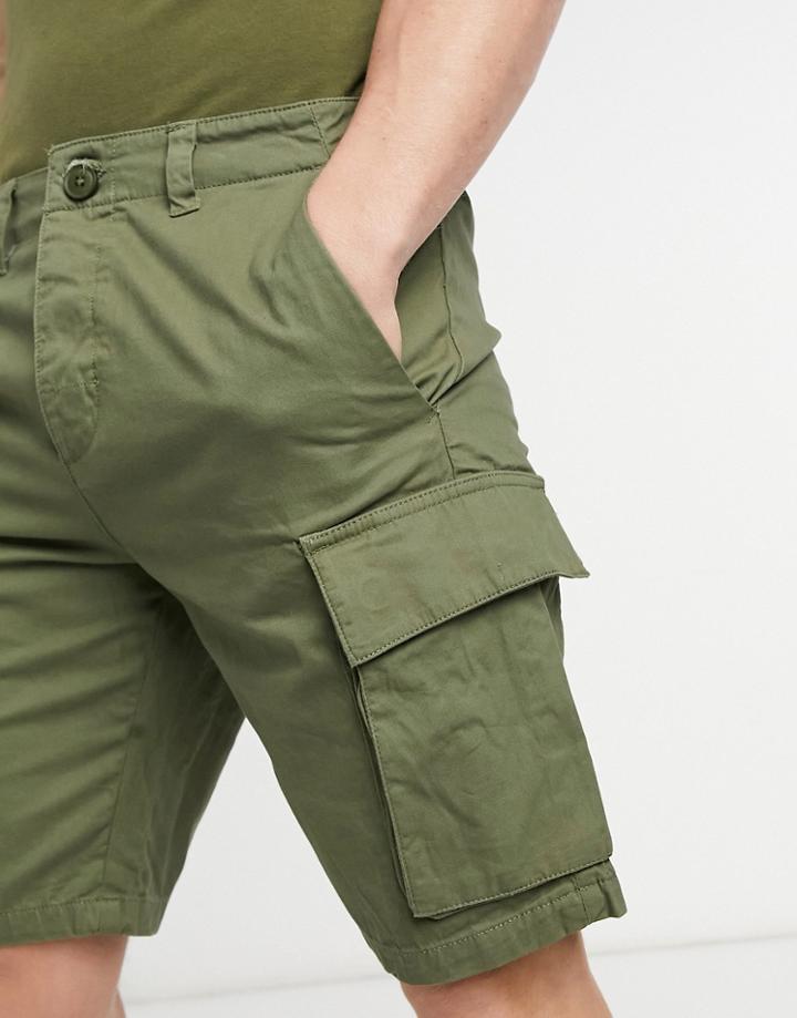 French Connection Cargo Utility Shorts In Khaki-green