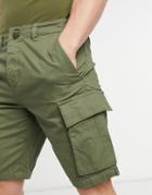 French Connection Cargo Utility Shorts In Khaki-green