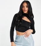 Asyou Keyhole Cut-out Top In Black