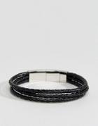 Fossil Leather Wrap Bracelet In Black - Black