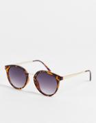 Aj Morgan Click-on Round Lens Sunglasses-brown
