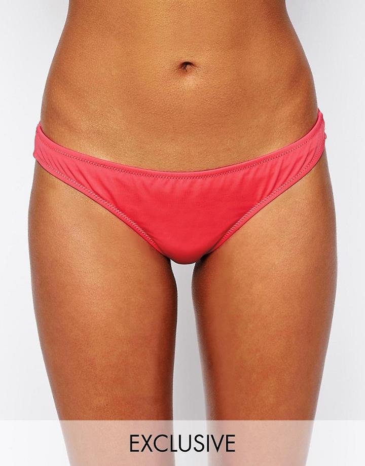Asos Fuller Bust Exclusive Brazilian Bikini Bottom - Pink