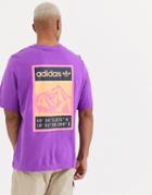 Adidas Originals Adiplore T-shirt With Back Print In Purple