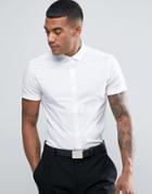 Asos Skinny Smart Oxford Shirt In White - White