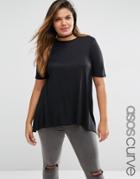 Asos Curve Top With Dip Back In Swing Shape - Black
