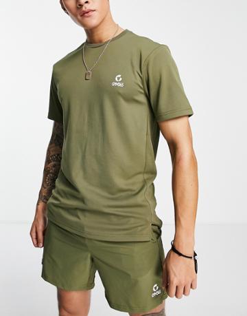 Gym 365 Performance T-shirt & Shorts Set In Khaki-green