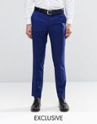Farah Skinny Suit Pants In Blue - Rich Blue