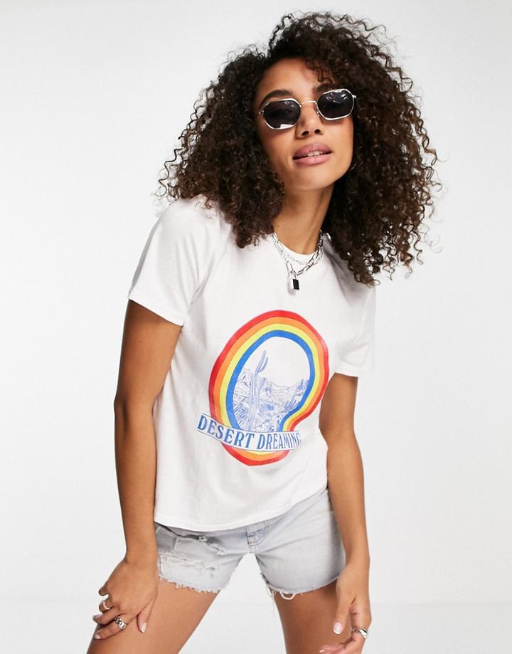 Wrangler Rainbow Logo Front T-shirt In White