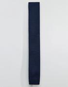 7x Knitted Tie In Navy - Navy