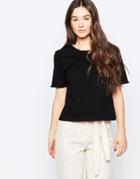 Pieces Varinka Raw Edge Top - 18 Black