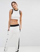 Missguided Contrast Rib Sleeveless Cropped Sweater Co-ord - Black