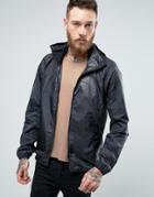 The North Face Logo Hooded Jacket Drew Peak Windwall In Black - Black