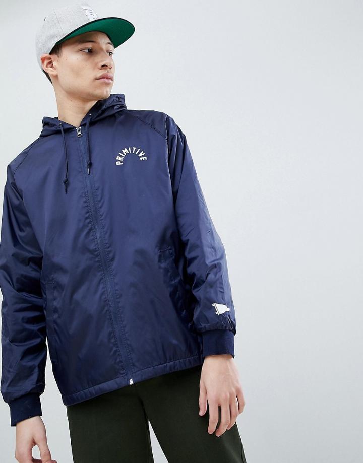 Primitive Big Arch Windbreaker With Back Print In Navy - Navy