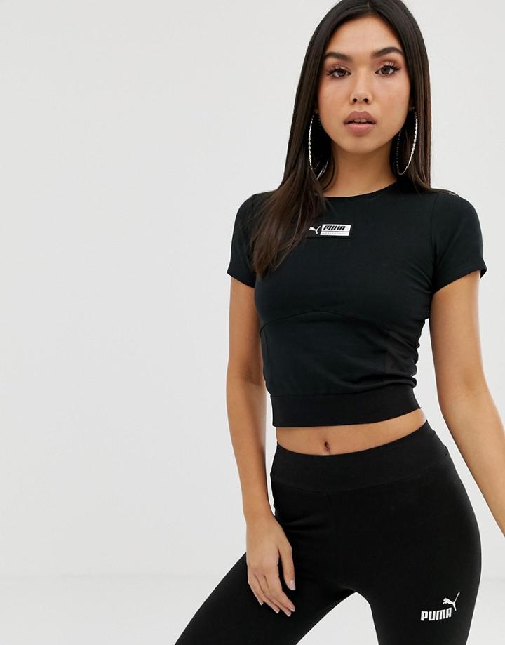 Puma Fitted Mesh Inserts Black Top - Black