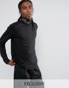 Fila Black Long Sleeve T-shirt With Logo Turtleneck Exclusive To Asos - Black