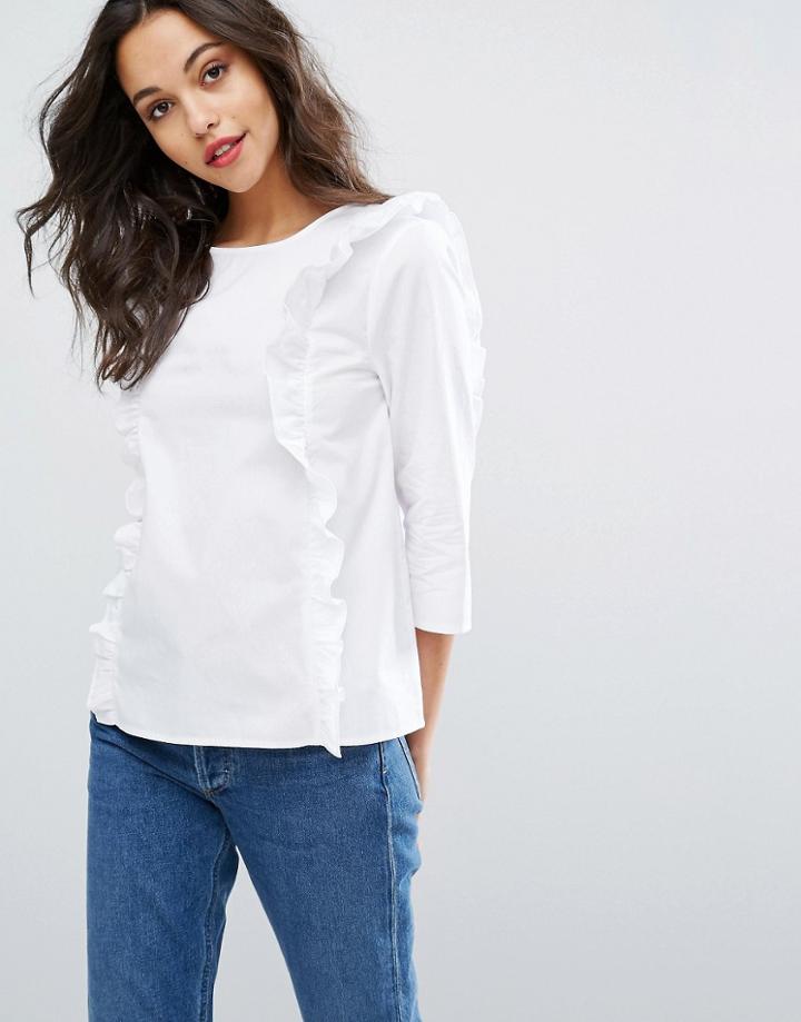 Vero Moda Frill Front Blouse - White