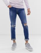 New Look Slim Fit Jeans In Blue Wash - Blue