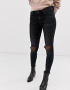 Allsaints Grace Ankle Fray Jeans - Black