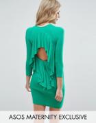 Asos Maternity Ruffle Back Mini Dress - Green