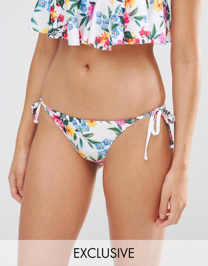 Wolf & Whistle Floral Bikini Bottom - Multi