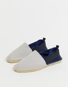 Asos Design Espadrilles With Elastic Back Detail-gray