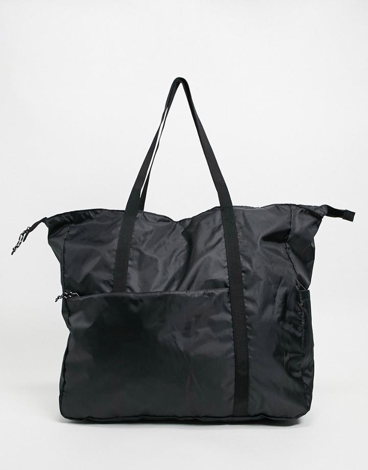 Asos Design Oversized Packable Tote Bag In Black 45 Liters