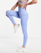 Love & Other Things Gym Seamless Contrast Leggings In Blue-blues