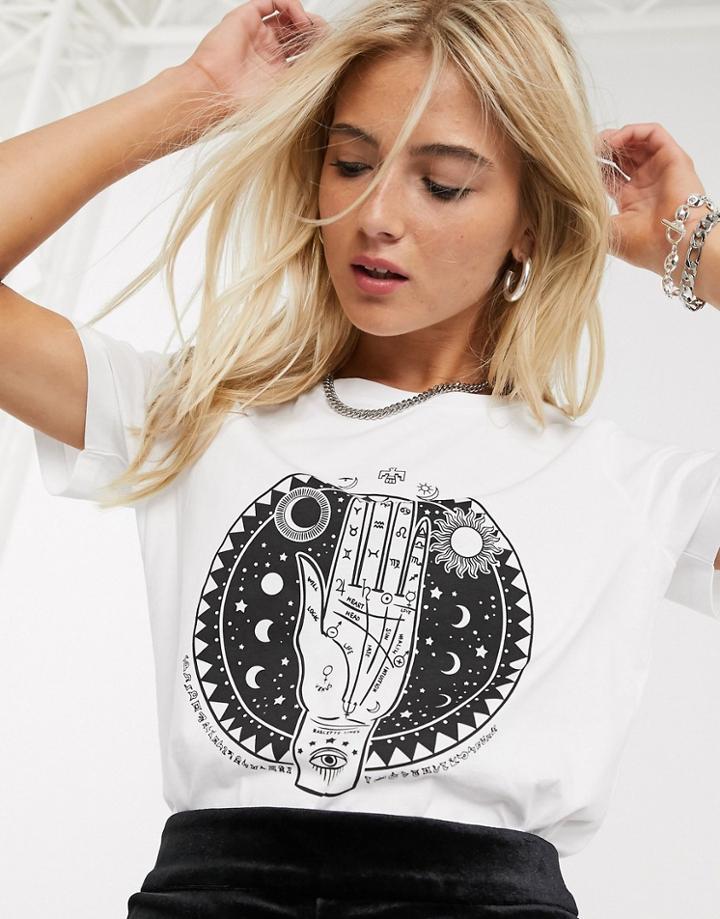 Only Tarot Motif T-shirt In White