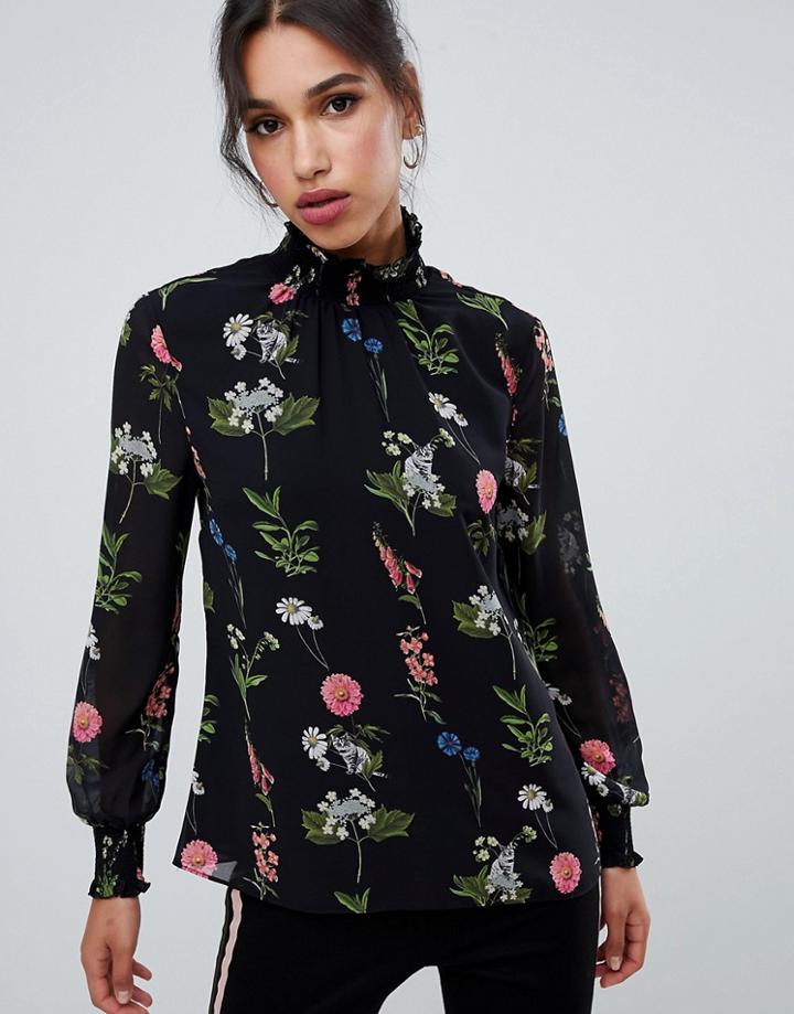Ted Baker Taalia Florence Cold Shoulder Sheared Blouse - Multi
