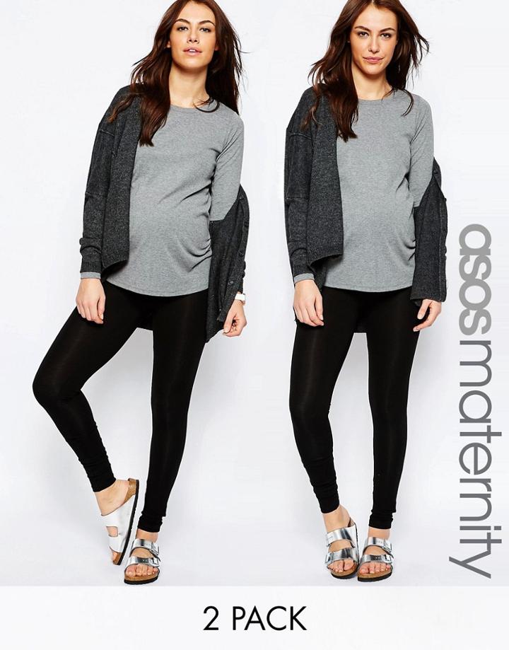 Asos Maternity Tall Full Length Legging 2 Pack - Black