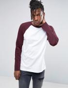 Asos Long Sleeve T-shirt With Contrast Raglan - Multi