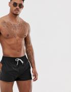 Asos Design Swim Shorts In Black Super Short Length