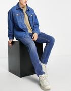 Diesel D-fining Tapered Jeans In Mid Wash-blue