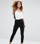 Asos Design Petite Skinny Crop Trousers - Black