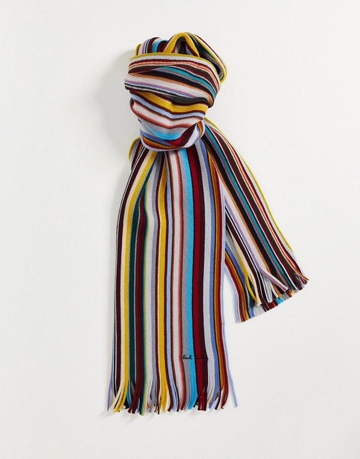 Paul Smith Classic Stripe Scarf In Multi