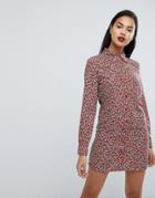 Fashion Union Western Shirt Dress In Country Rose Print - Red