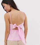 New Look Petite High Neck Cami In Bright Pink