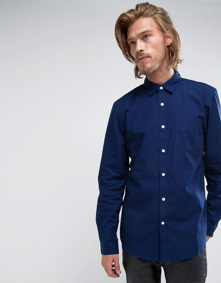 Rudie Micro Gingham Smart Shirt - Navy