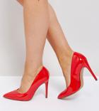 Asos Paris Wide Fit Pointed High Heels - Red