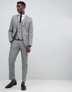 French Connection Heritage Prince Of Wales Check Slim Fit Suit Vest-gray