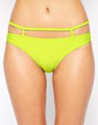 Asos Caged Strappy Bikini Bottom - Green